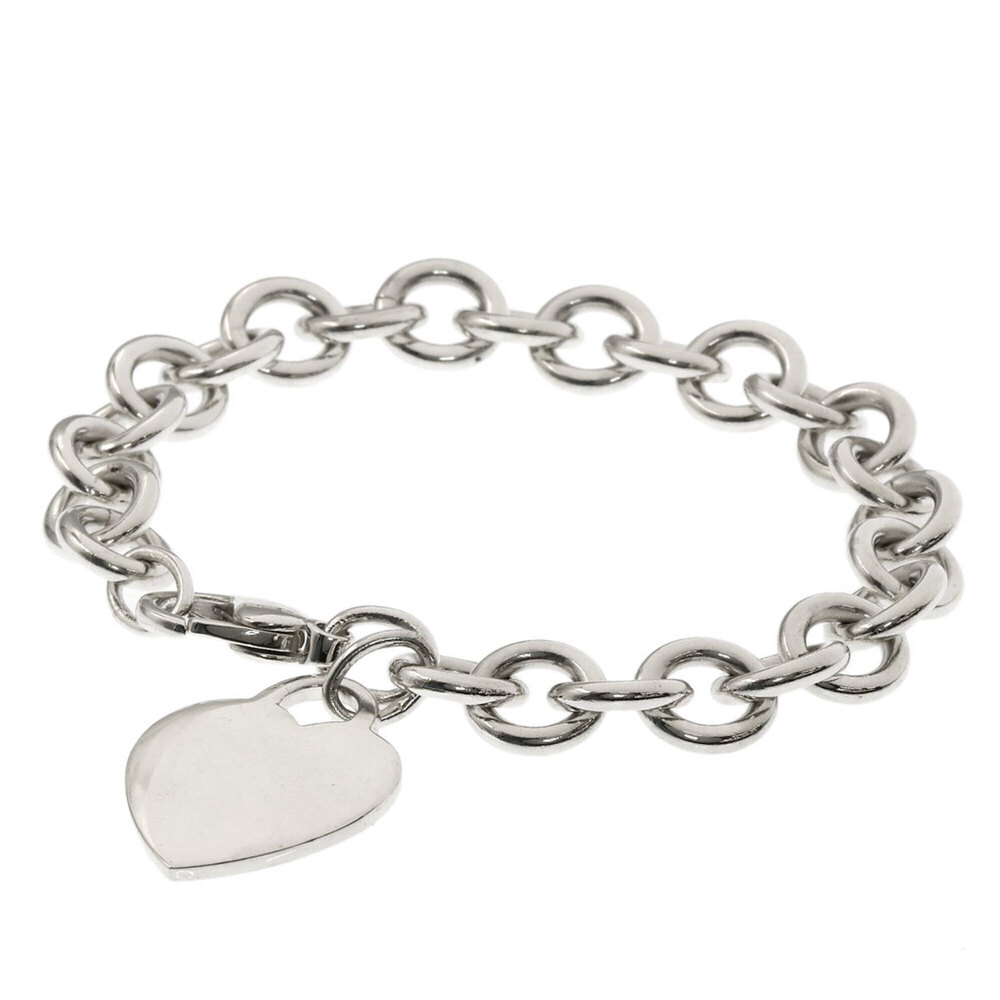 TIFFANY Silver Heart Charm Bracelet